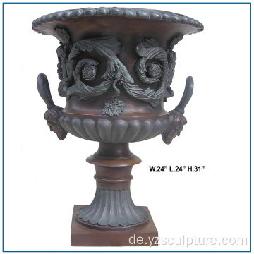 Indoor dekorative antike große Blumen Vase Bronze Skulptur